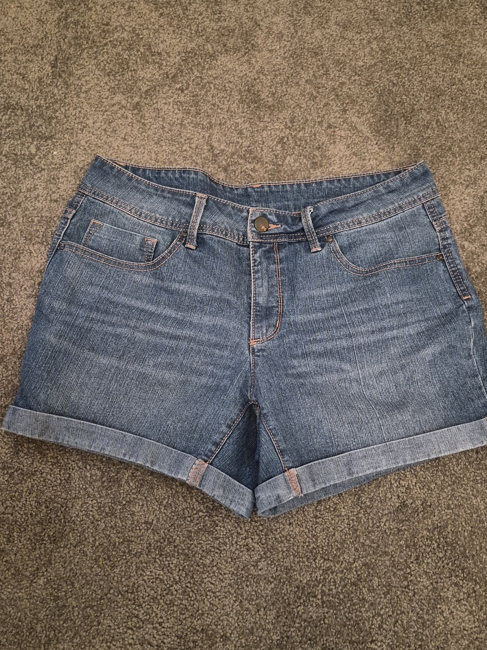 Faded Glory Medium Blue Cuffed Denim Shorts